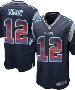 Nike Patriots #12 Tom Brady Navy Blue Team Color Stitched NFL Limited Strobe Jersey