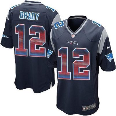Nike Patriots #12 Tom Brady Navy Blue Team Color Stitched NFL Limited Strobe Jersey