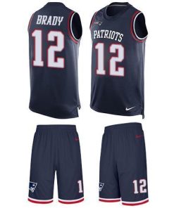 Nike Patriots #12 Tom Brady Navy Blue Team Color Stitched NFL Limited Tank Top Suit Jersey