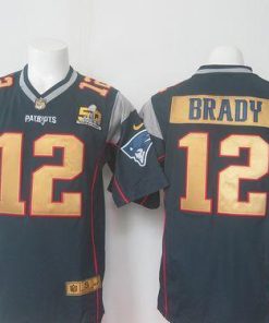 Nike Patriots #12 Tom Brady Navy Blue Team Color Super Bowl 50 Collection Stitched NFL Elite Jersey