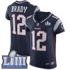 Nike Patriots #12 Tom Brady Navy Blue Team Color Super Bowl LIII Bound Stitched NFL Vapor Untouchable Elite Jersey