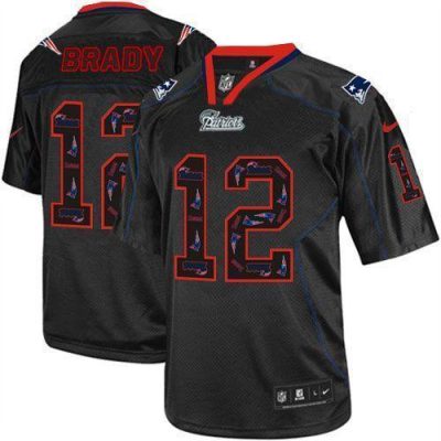 Nike Patriots #12 Tom Brady New Lights Out Black Stitched NFL Elite Jersey