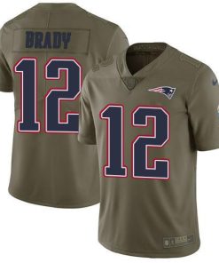 Nike Patriots #12 Tom Brady Olive Stitched NFL Limited 2017 Salute To Service Jersey