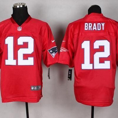 Nike Patriots #12 Tom Brady Red Stitched NFL Elite QB Practice Jersey