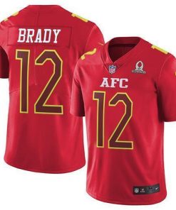 Nike Patriots #12 Tom Brady Red Stitched NFL Limited AFC 2017 Pro Bowl Jersey