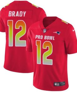 Nike Patriots #12 Tom Brady Red Stitched NFL Limited AFC 2018 Pro Bowl Jersey