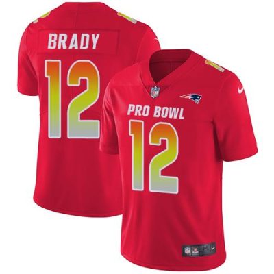 Nike Patriots #12 Tom Brady Red Stitched NFL Limited AFC 2019 Pro Bowl Jersey