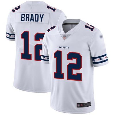 Nike Patriots #12 Tom Brady White Stitched NFL Limited Team Logo Fashion Jersey