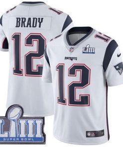 Nike Patriots #12 Tom Brady White Super Bowl LIII Bound Stitched NFL Vapor Untouchable Limited Jersey