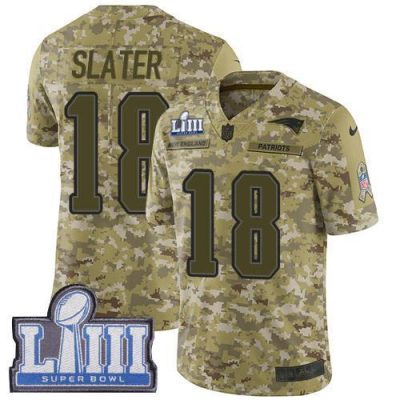 Nike Patriots #18 Matt Slater Camo Super Bowl LIII Bound Stitched NFL Limited 2018 Salute To Service Jersey