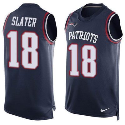 Nike Patriots #18 Matt Slater Navy Blue Team Color Stitched NFL Limited Tank Top Jersey