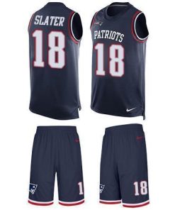 Nike Patriots #18 Matt Slater Navy Blue Team Color Stitched NFL Limited Tank Top Suit Jersey