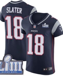 Nike Patriots #18 Matt Slater Navy Blue Team Color Super Bowl LIII Bound Stitched NFL Vapor Untouchable Elite Jersey