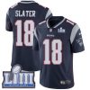 Nike Patriots #18 Matt Slater Navy Blue Team Color Super Bowl LIII Bound Stitched NFL Vapor Untouchable Limited Jersey