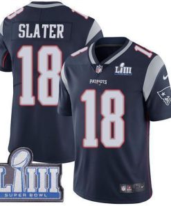 Nike Patriots #18 Matt Slater Navy Blue Team Color Super Bowl LIII Bound Stitched NFL Vapor Untouchable Limited Jersey