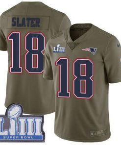 Nike Patriots #18 Matt Slater Olive Super Bowl LIII Bound Stitched NFL Limited 2017 Salute To Service Jersey