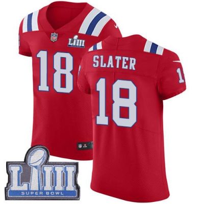 Nike Patriots #18 Matt Slater Red Alternate Super Bowl LIII Bound Stitched NFL Vapor Untouchable Elite Jersey