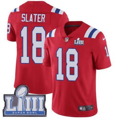 Nike Patriots #18 Matt Slater Red Alternate Super Bowl LIII Bound Stitched NFL Vapor Untouchable Limited Jersey