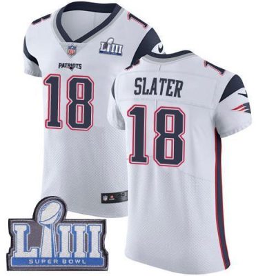 Nike Patriots #18 Matt Slater White Super Bowl LIII Bound Stitched NFL Vapor Untouchable Elite Jersey