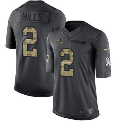 Nike Patriots #2 Jalen Mills Black Stitched NFL Limited 2016 Salute To Service Jersey