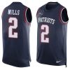 Nike Patriots #2 Jalen Mills Navy Blue Team Color Stitched NFL Limited Tank Top Jersey