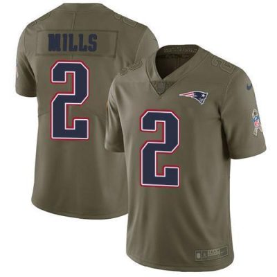 Nike Patriots #2 Jalen Mills Olive Stitched NFL Limited 2017 Salute To Service Jersey