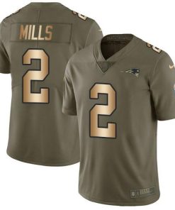 Nike Patriots #2 Jalen Mills Olive/Gold Stitched NFL Limited 2017 Salute To Service Jersey