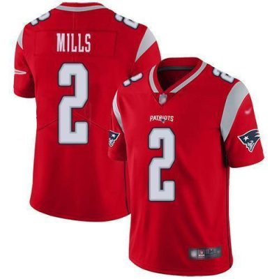 Nike Patriots #2 Jalen Mills Red Stitched NFL Limited Inverted Legend Jersey