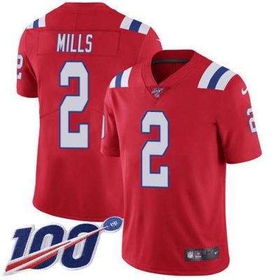 Nike Patriots #2 Jalen Mills Red Alternate Stitched NFL 100th Season Vapor Limited Jersey