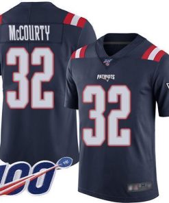 Nike Patriots #32 Devin McCourty Navy Blue Stitched NFL Limited Rush 100th Season Jersey