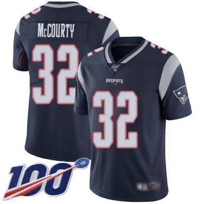 Nike Patriots #32 Devin McCourty Navy Blue Team Color Stitched NFL 100th Season Vapor Limited Jersey