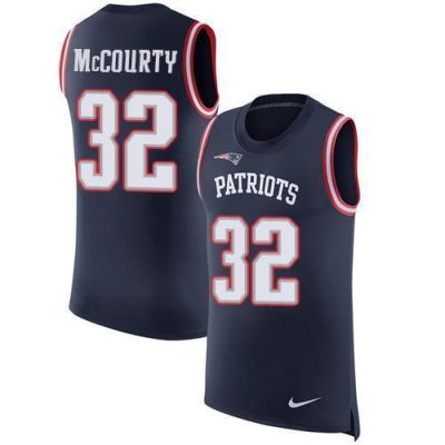 Nike Patriots #32 Devin McCourty Navy Blue Team Color Stitched NFL Limited Rush Tank Top Jersey