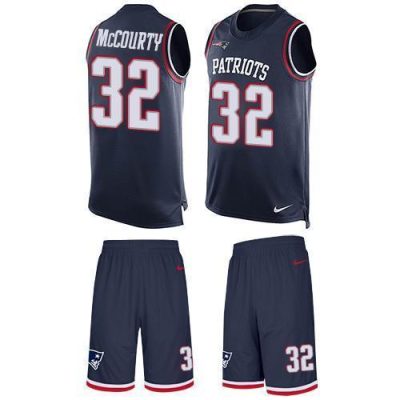 Nike Patriots #32 Devin McCourty Navy Blue Team Color Stitched NFL Limited Tank Top Suit Jersey