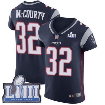 Nike Patriots #32 Devin McCourty Navy Blue Team Color Super Bowl LIII Bound Stitched NFL Vapor Untouchable Elite Jersey