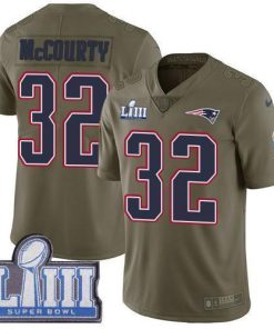 Nike Patriots #32 Devin McCourty Olive Super Bowl LIII Bound Stitched NFL Limited 2017 Salute To Service Jersey