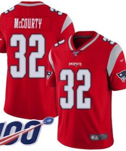 Nike Patriots #32 Devin McCourty Red Stitched NFL Limited Inverted Legend 100th Season Jersey