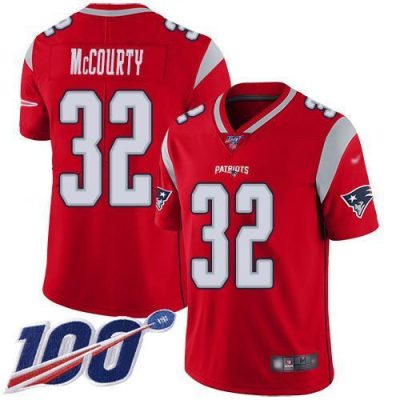 Nike Patriots #32 Devin McCourty Red Stitched NFL Limited Inverted Legend 100th Season Jersey