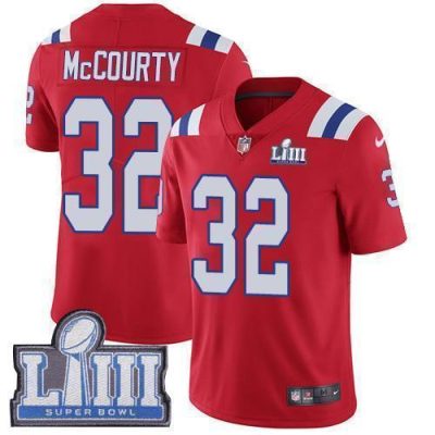 Nike Patriots #32 Devin McCourty Red Alternate Super Bowl LIII Bound Stitched NFL Vapor Untouchable Limited Jersey