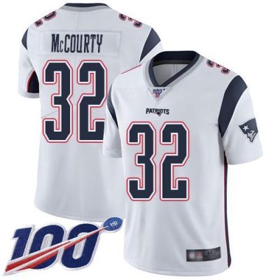 Nike Patriots #32 Devin McCourty White Stitched NFL 100th Season Vapor Limited Jersey