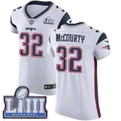 Nike Patriots #32 Devin McCourty White Super Bowl LIII Bound Stitched NFL Vapor Untouchable Elite Jersey