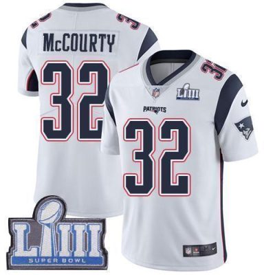 Nike Patriots #32 Devin McCourty White Super Bowl LIII Bound Stitched NFL Vapor Untouchable Limited Jersey