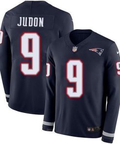 Nike Patriots #9 Matt Judon Navy Blue Team Color Stitched NFL Limited Therma Long Sleeve Jersey