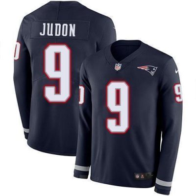 Nike Patriots #9 Matt Judon Navy Blue Team Color Stitched NFL Limited Therma Long Sleeve Jersey