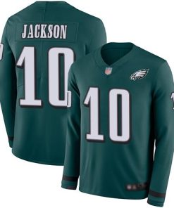 Nike Philadelphia Eagles #10 DeSean Jackson Midnight Green Team Color Stitched NFL Limited Therma Long Sleeve Jersey