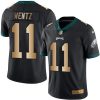 Nike Philadelphia Eagles #11 Carson Wentz Black Stitched NFL Limited Gold Rush Jersey