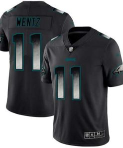 Nike Philadelphia Eagles #11 Carson Wentz Black Stitched NFL Vapor Untouchable Limited Smoke Fashion Jersey