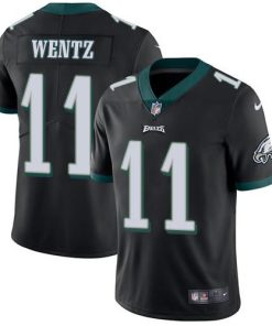 Nike Philadelphia Eagles #11 Carson Wentz Black Alternate Stitched NFL Vapor Untouchable Limited Jersey