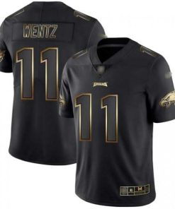 Nike Philadelphia Eagles #11 Carson Wentz Black/Gold Stitched NFL Vapor Untouchable Limited Jersey