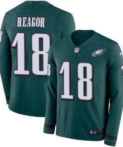 Nike Philadelphia Eagles #18 Jalen Reagor Green Team Color Stitched NFL Limited Therma Long Sleeve Jersey