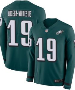 Nike Philadelphia Eagles #19 JJ Arcega-Whiteside Midnight Green Team Color Stitched NFL Limited Therma Long Sleeve Jersey